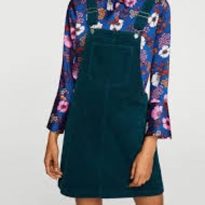 mango corduroy pinafore dress